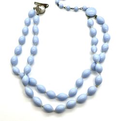 Vintage Light Blue Japanese Necklace 
