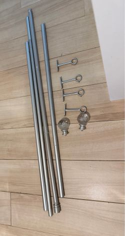 Silver curtain rods