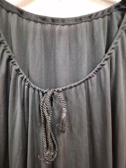 Black Flowy Top with Tie Neckline