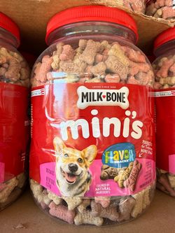 Milk Bone Flavor Snacks Mini's Dog Biscuits, Flavored Crunchy Dog Treats, 36 oz Canister