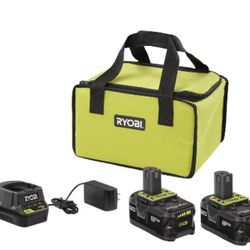RYOBI 18V ONE+ Starter Kit with (2) 4.0 Ah Batteries and Charger