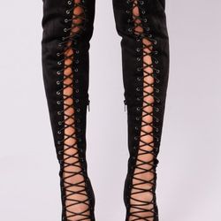 Thigh High Lace Up Boots