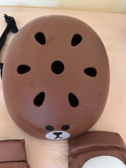 Kids Protective Gear Set 7-Piece — LINE FRIENDS Brown Bear Helmet + Pads