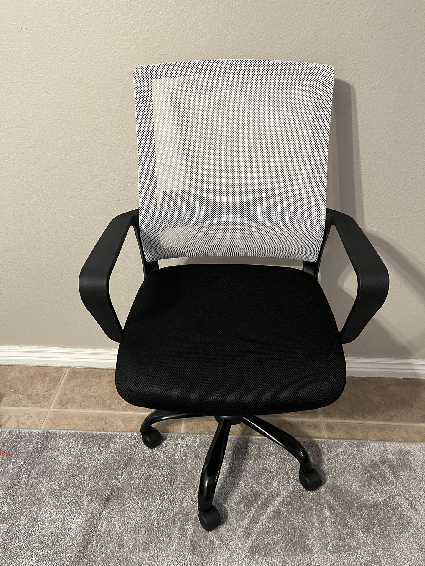 White / Black Office Chair With Lumbar Support
