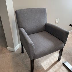 Set of 2 Gray Upholstered Office Chairs