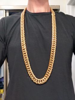 Gold Cuban Chain Necklace 40"