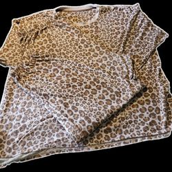 Cuddl Duds Leopard Print Pajama Set