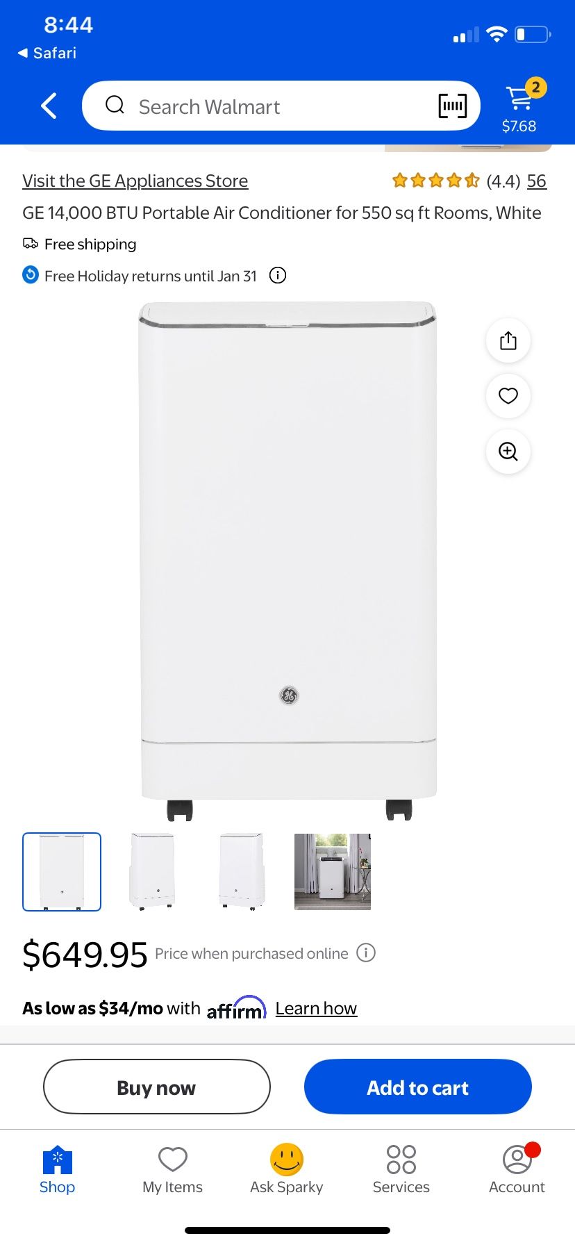 GE Portable Air Conditioner 