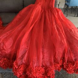 Vestido Rojo De Quinceañera