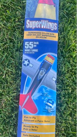 SuperWings 55-inch Supersized Nylon Stunt Plane Kite - NEW in package