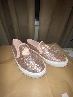 Juicy Couture Rose Gold Glotter Slip Ons US 2  USED