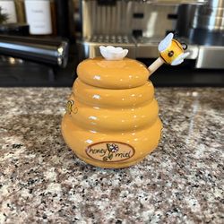 Honey Jar Lidded Honey Pot With Dipper