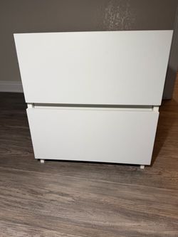 ( 1 )White  2 Drawer Nightstand