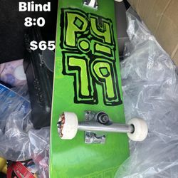 Skateboard Blind Pro Deck 8:0 $65 Complete 