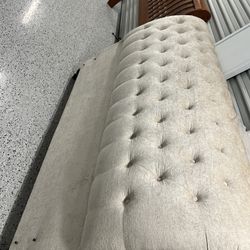 Beautiful queen size suede headboard, footboard, side, rails, and frame