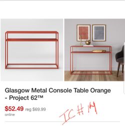 Glasgow Metal Console Table Orange - Project 62™