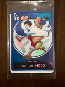 Luffy Dodgers promo card sealed with insert