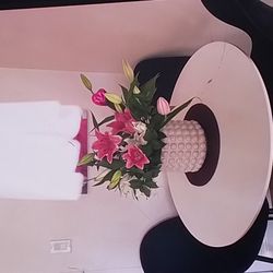  Table With 4 Dark Blue Chairs