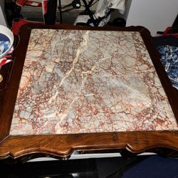Antique solid wood and red jade marble Chinese table top