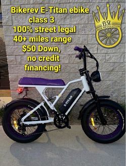 🚴‍♂️ Upgrade Your Commute: 28 MPH E-Titan E-Bike! ($50 Down, No Credit Check!) 🎒