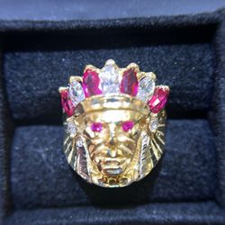 14KT GOLD INDIAN HEAD RING