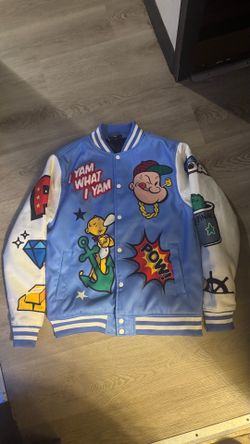 Reason Clothing Popeye "I Yam What I Yam" Varsity Jacket (Exclusive Collab )