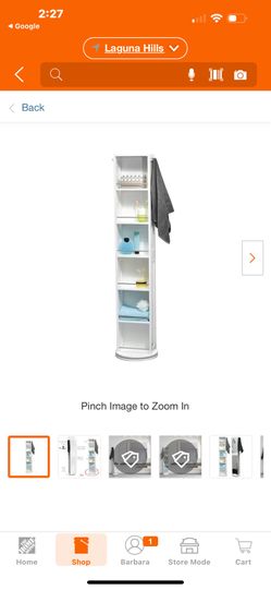 New In Box Linen Swivel Cabinet No Mirror