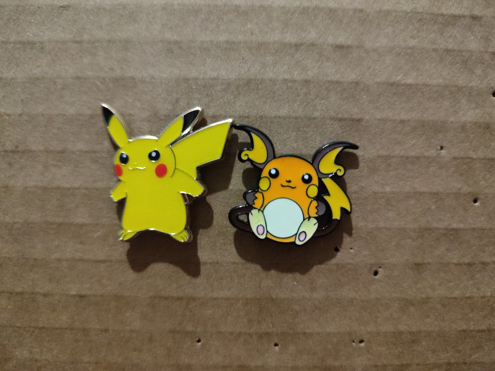 Pikachu and Raichu Pokemon Pins