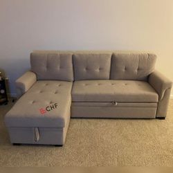 Sectional Sofa With Storage Chaise And Pull Out Bed 
