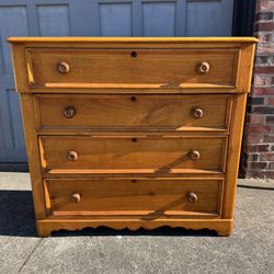 Antique Pine Chest Of Drawers 