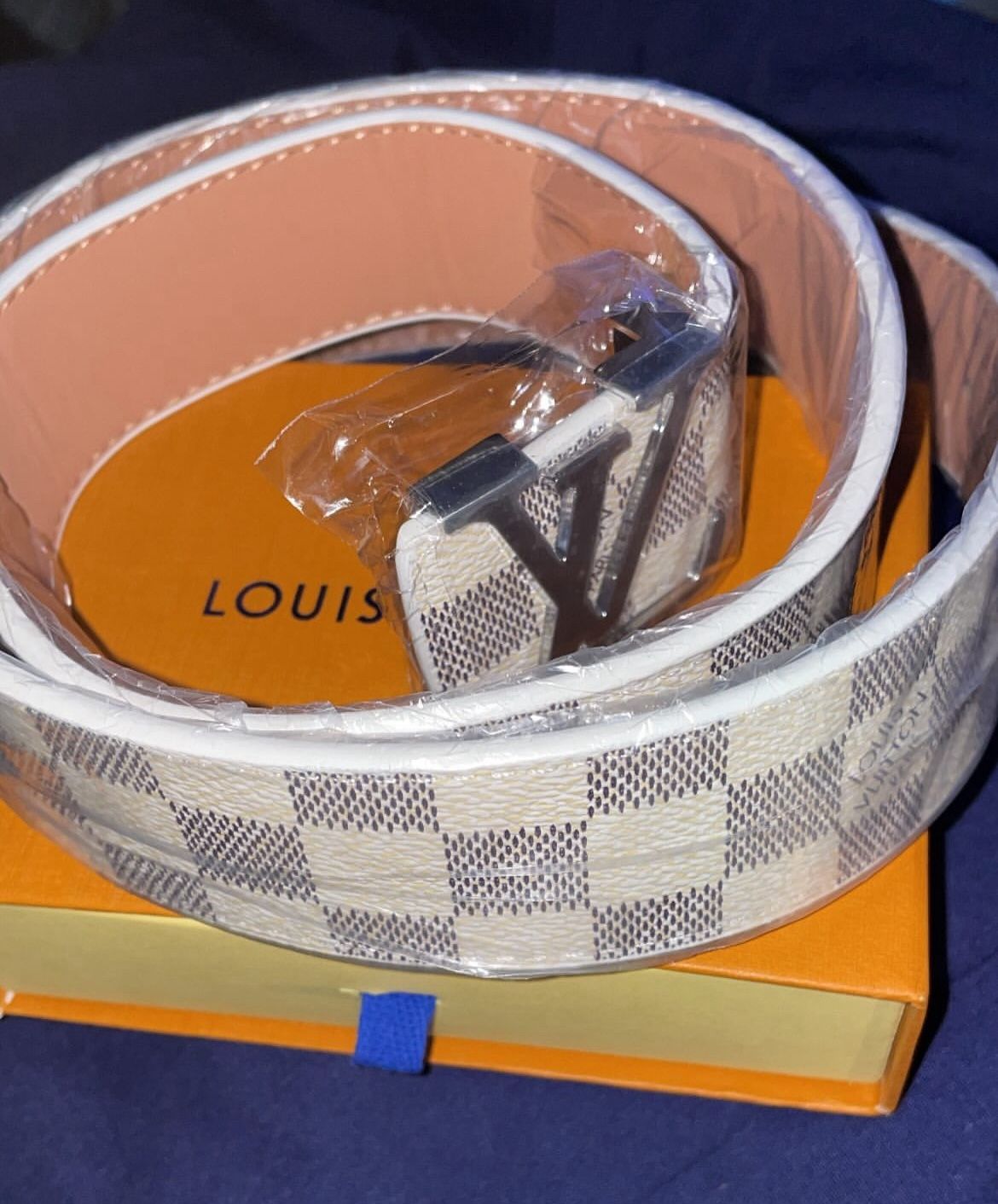 White & Black Louis Vuitton Belts