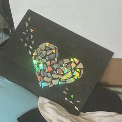 CRAFT PICTURE MADE OF CD’s  Black Canvas Panel  $25.00