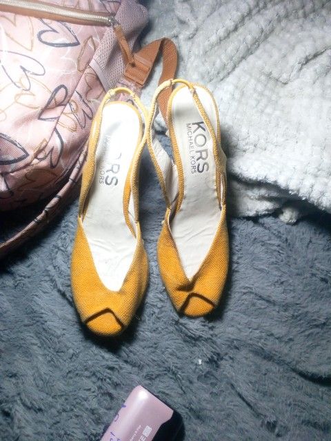 Yellow Michael Kors Wedge Heels