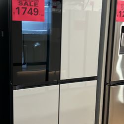 Bespoke Refrigerator 4 Doors Flex White And Stainless Steel 