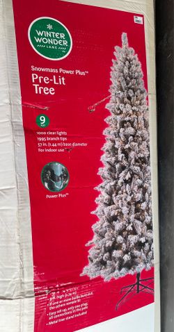9ft Pre-lit Flocked Christmas Tree