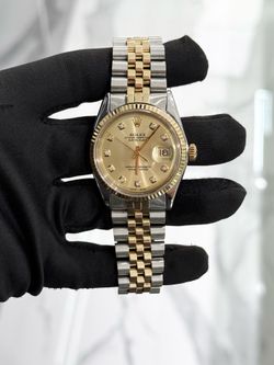 Authentic Rolex Datejust 36mm Two Tone Gold Diamond Dial