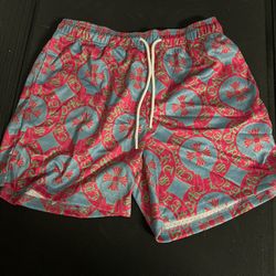 Mr Remade Violet red/Light blue Chrome hearts shorts