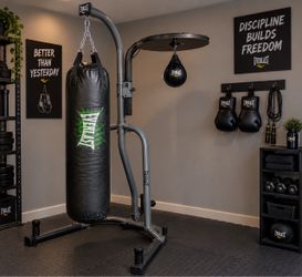 Everlast Heavy Bag and Speed Bag Stand Combo
