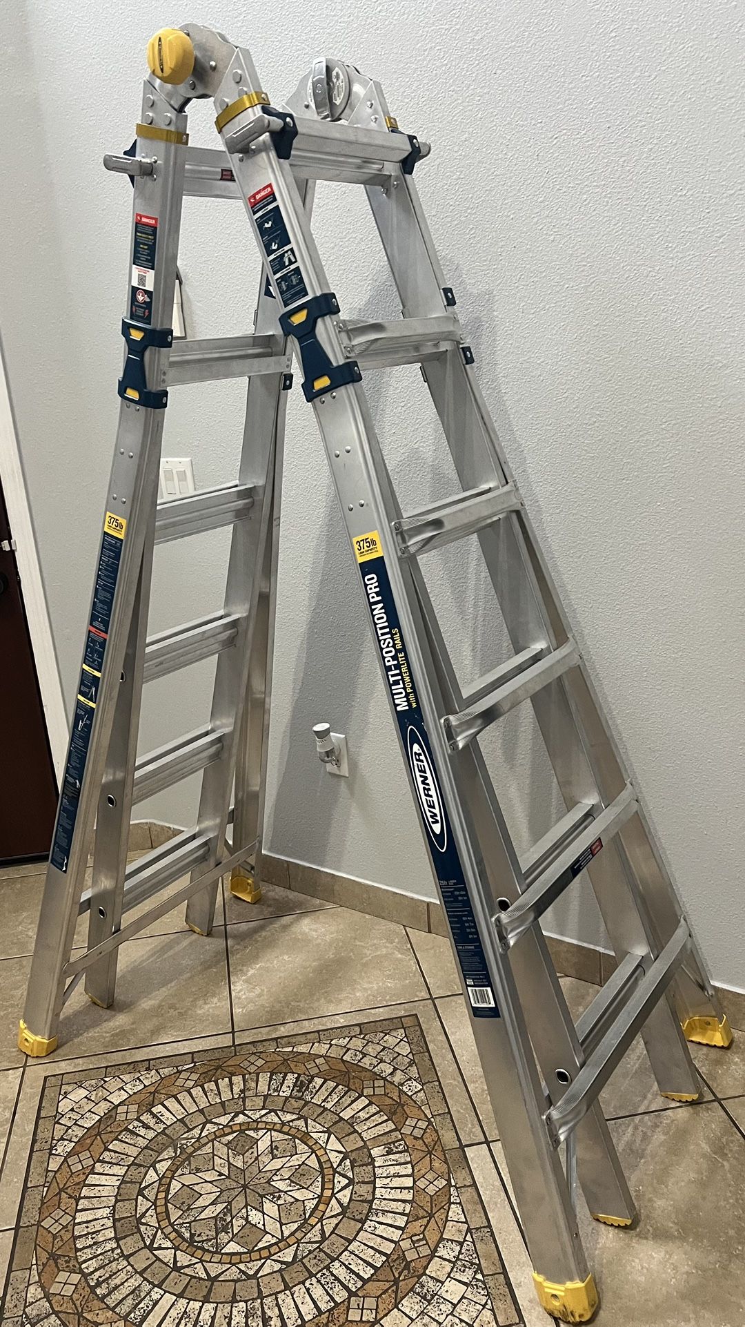 🪜Werner 5 in 1 Multi Position Pro 26 ft. Reach Aluminum Adjustable Multi Position Ladder, 375 lb. Load Capacity Type IAA Duty
