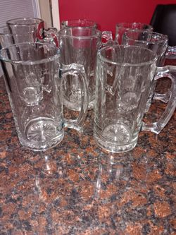 Set of Heavy Beer Mugs  and Wine Glasss