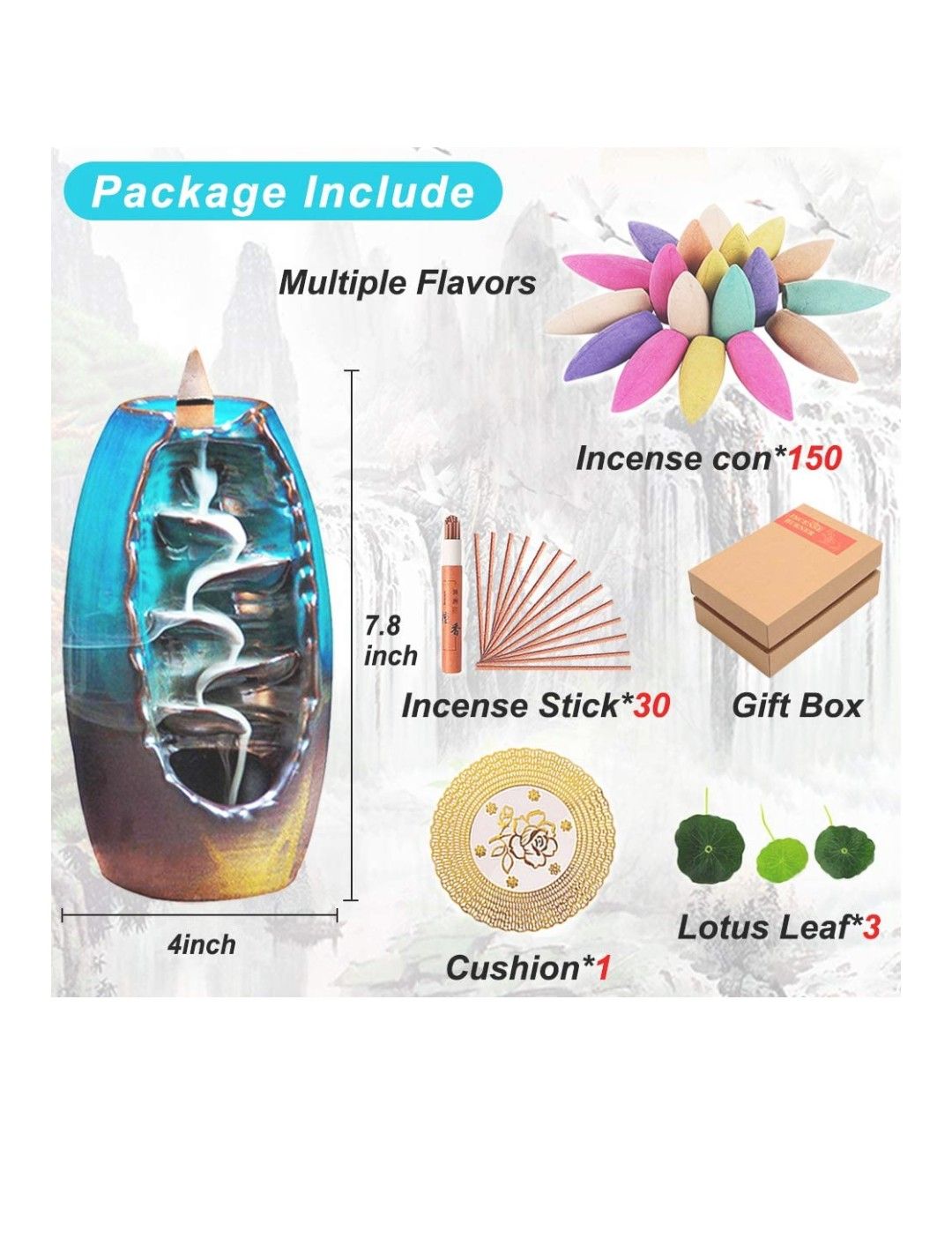 Sweet Alice Incense Burner, Ceramic Backflow Incense Holder
