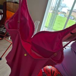 Swimsuit stretchy material padding in all the right places.