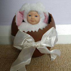 ANNE GEDDES BABY BUNNY IN EASTER EGG