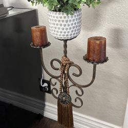 Rod Iron Candle Stand