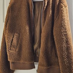 Brown sherpa jacket size L. $10