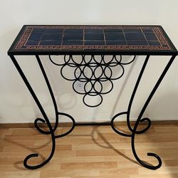 Wrought Iron Wine Rack Table w/ Tile Top 🍷 Mediterranean Style