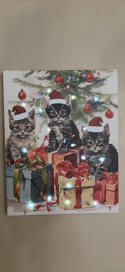 Lighted Cat Wall Art 