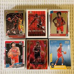 Chicago Bulls 310 Card Basketball Lot! Rookies, Prizms, Parallels, Autographs, Short Prints, Variations & More!