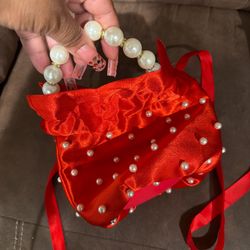 Red Satin Purse