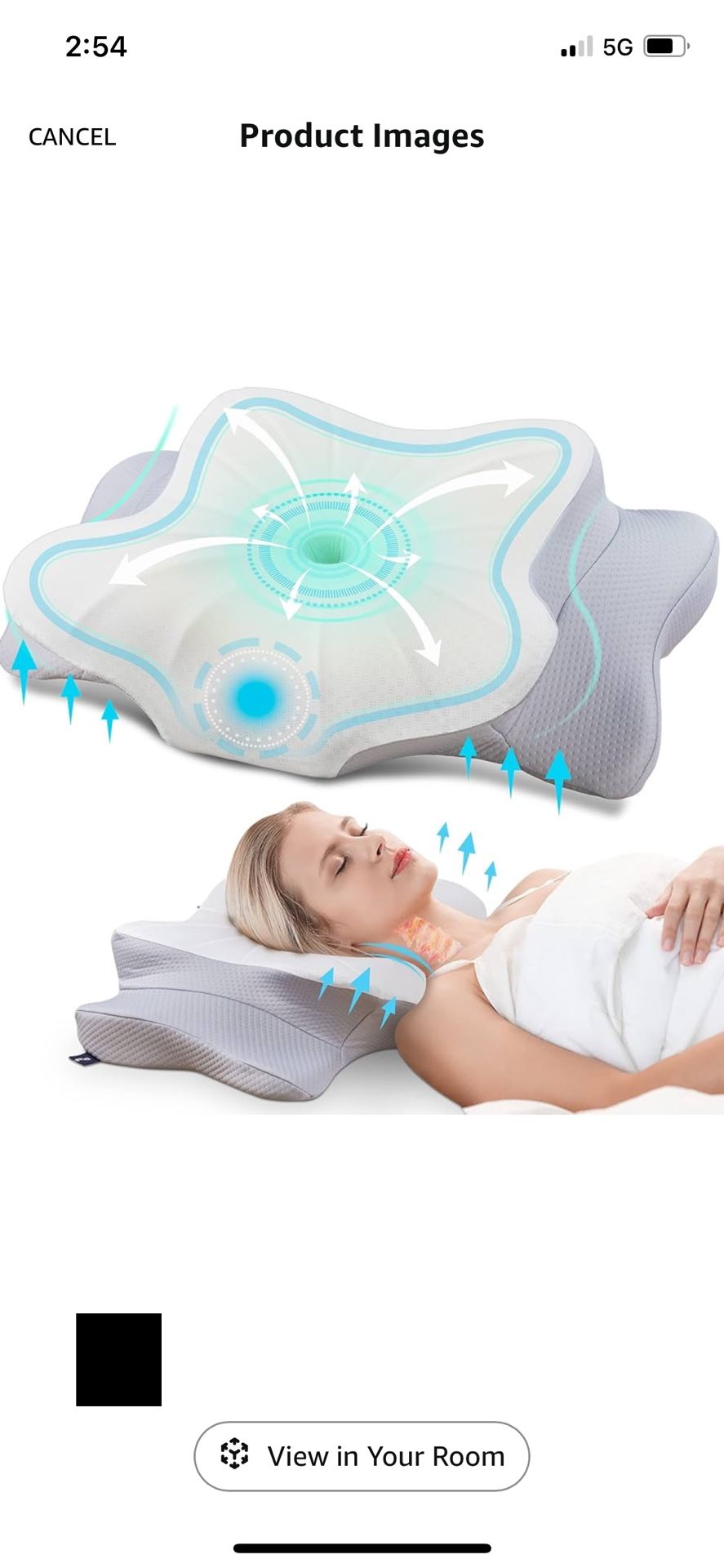 DONAMA Memory Foam Cervical Pillow for Side, Back and Stomach Sleepers